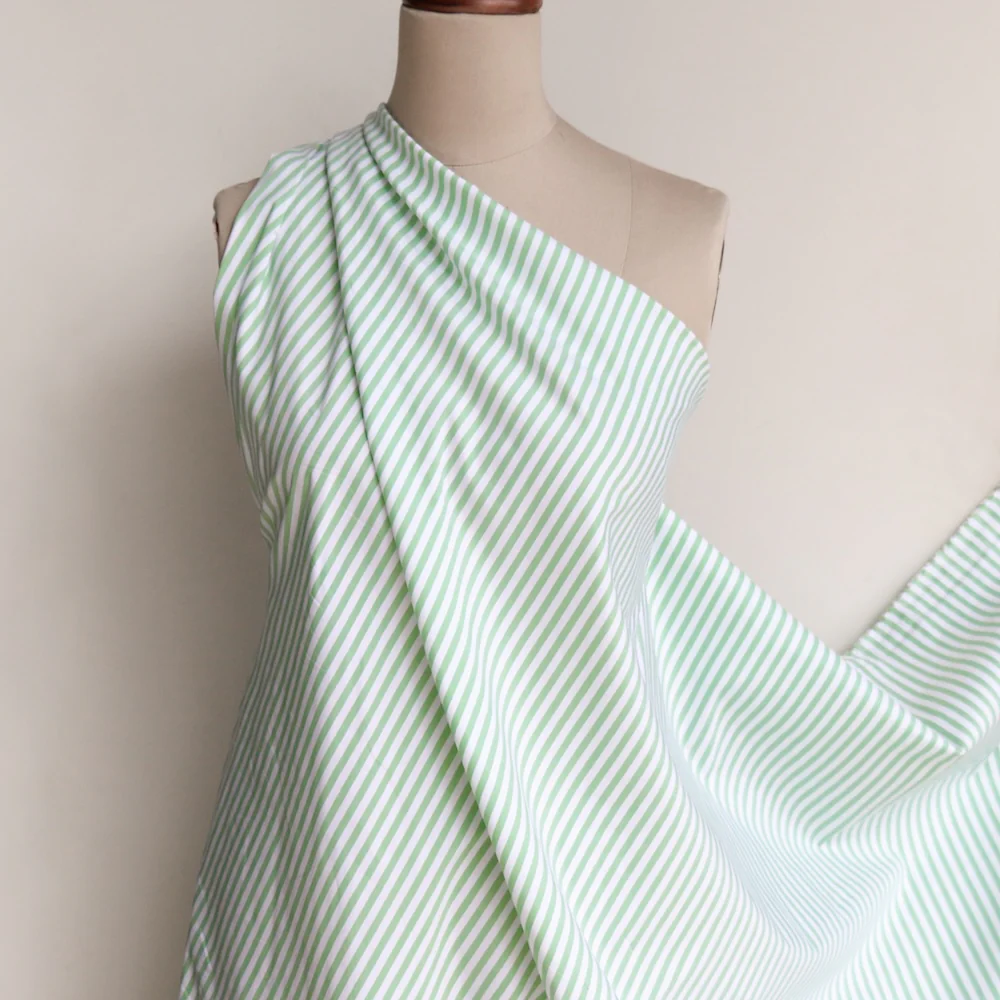 Stripes Green Microprene - Image 5