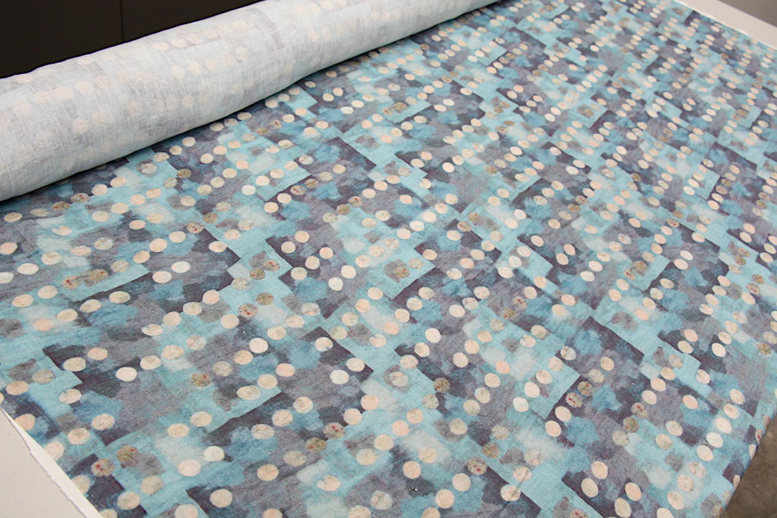 Submerged Dominoes Washed Printed Linen - Image 3