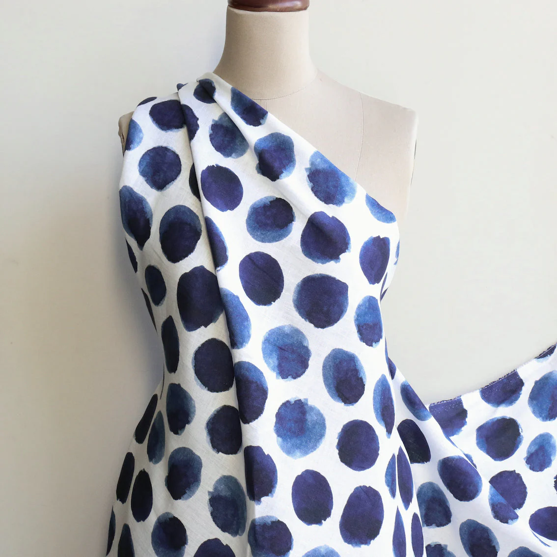 Sumi Ink Dots Printed Linen - Image 4