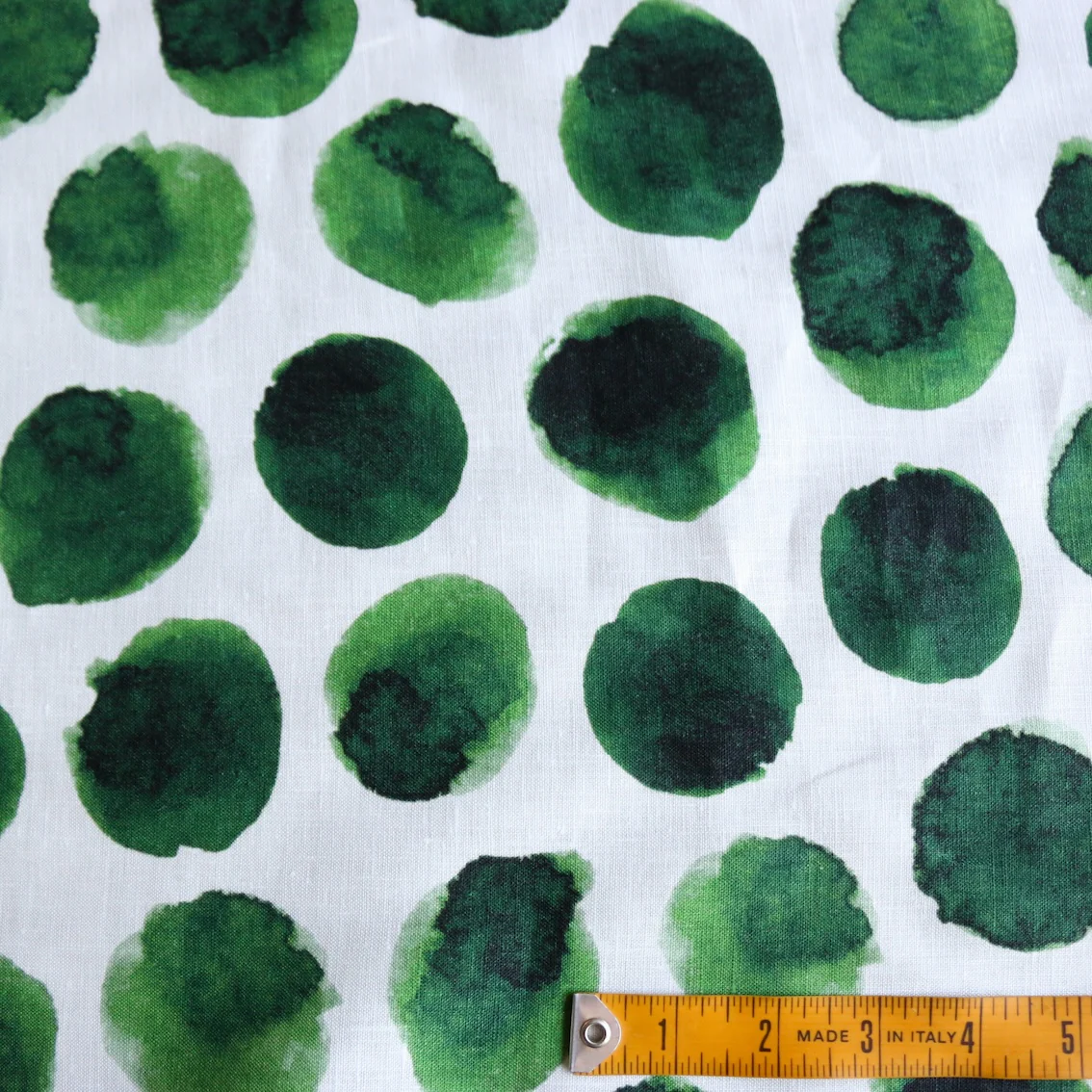 Sumi Verde Dots Printed Linen - Image 3