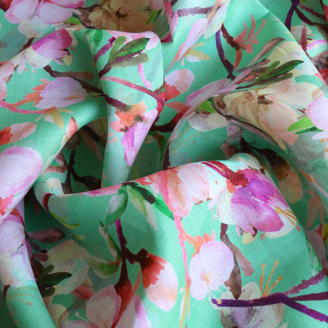 Summer Day Blossom Printed Linen - Image 2