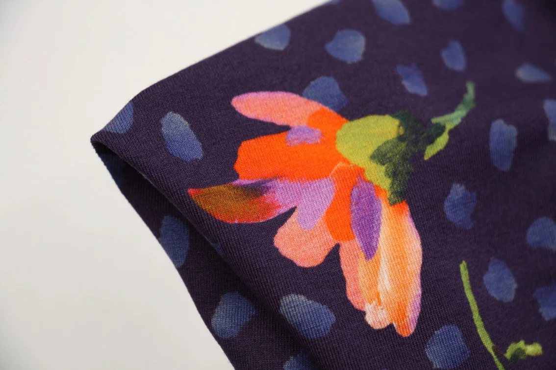 Sun Daisy Blue - Liberty Mayfair Jersey - Image 2