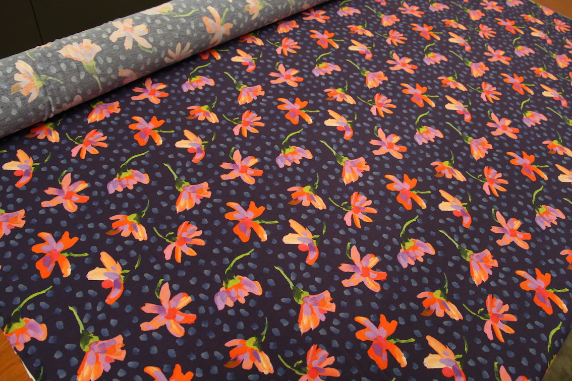 Sun Daisy Blue - Liberty Mayfair Jersey - Image 4