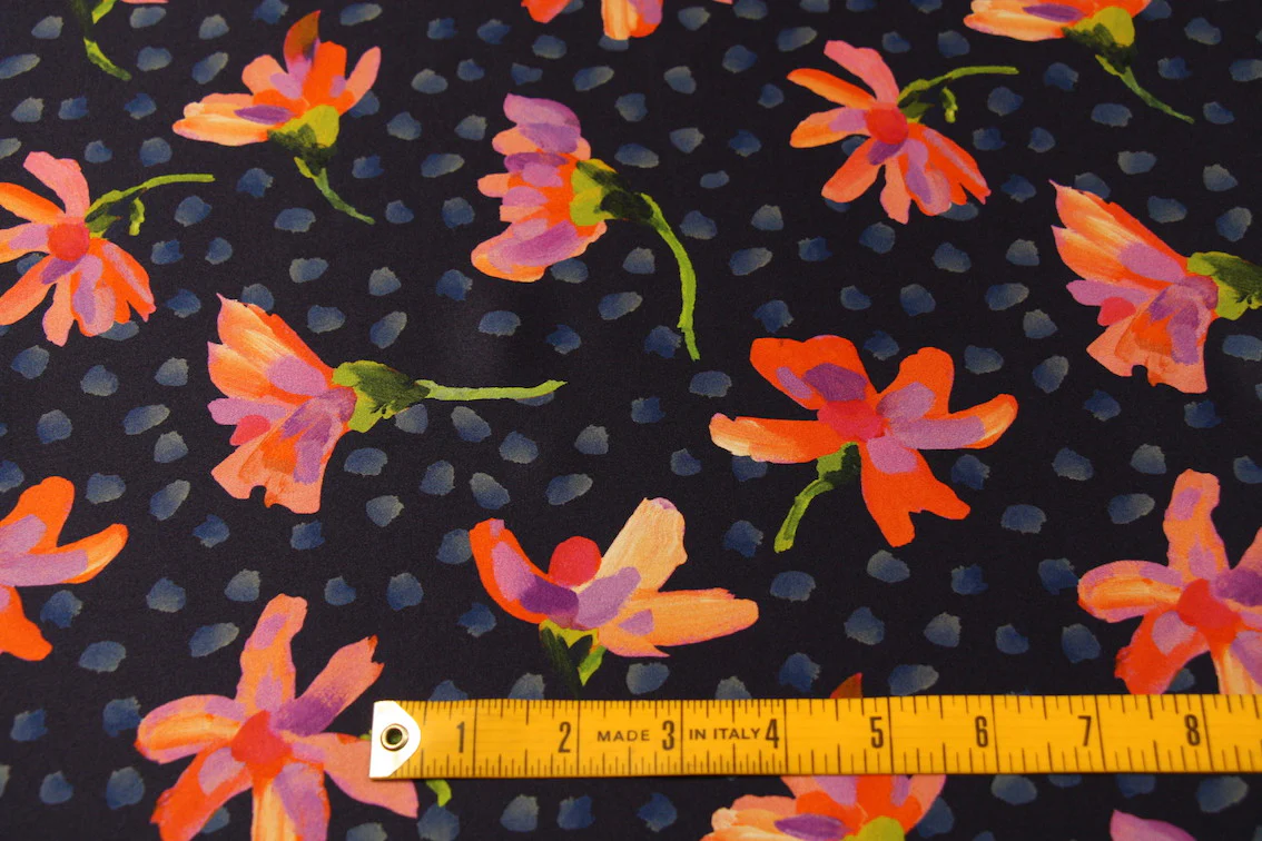 Sun Daisy Blue - Liberty Silk Satin - Image 3