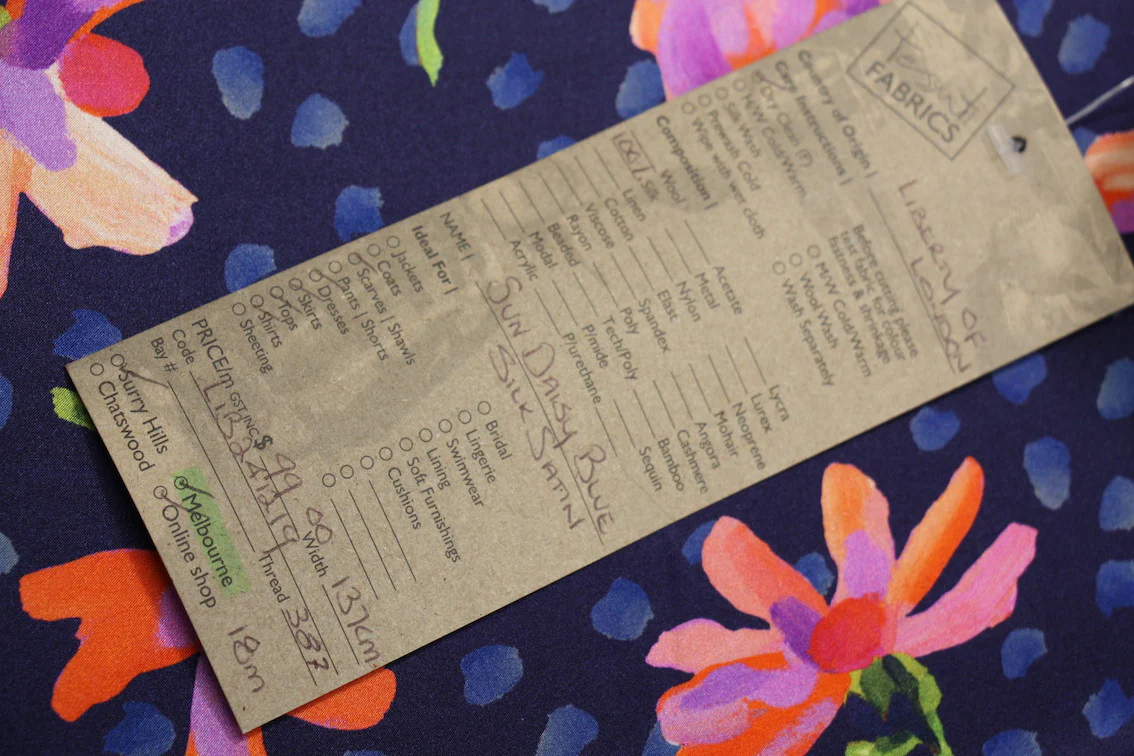 Sun Daisy Blue - Liberty Silk Satin - Image 5