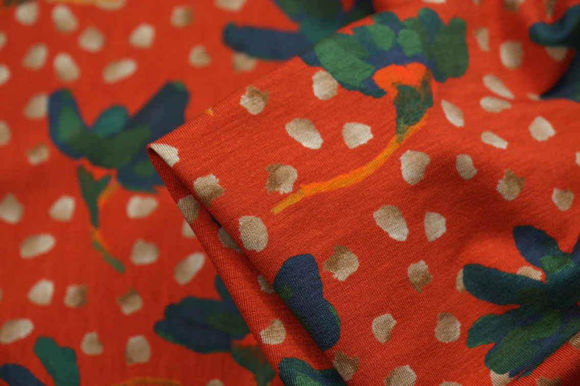 Sun Daisy Red - Liberty Mayfair Jersey