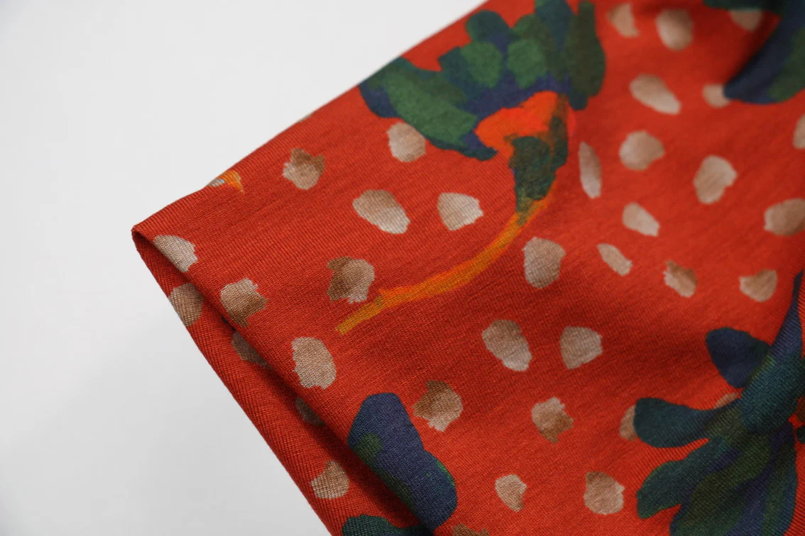 Sun Daisy Red - Liberty Mayfair Jersey - Image 2