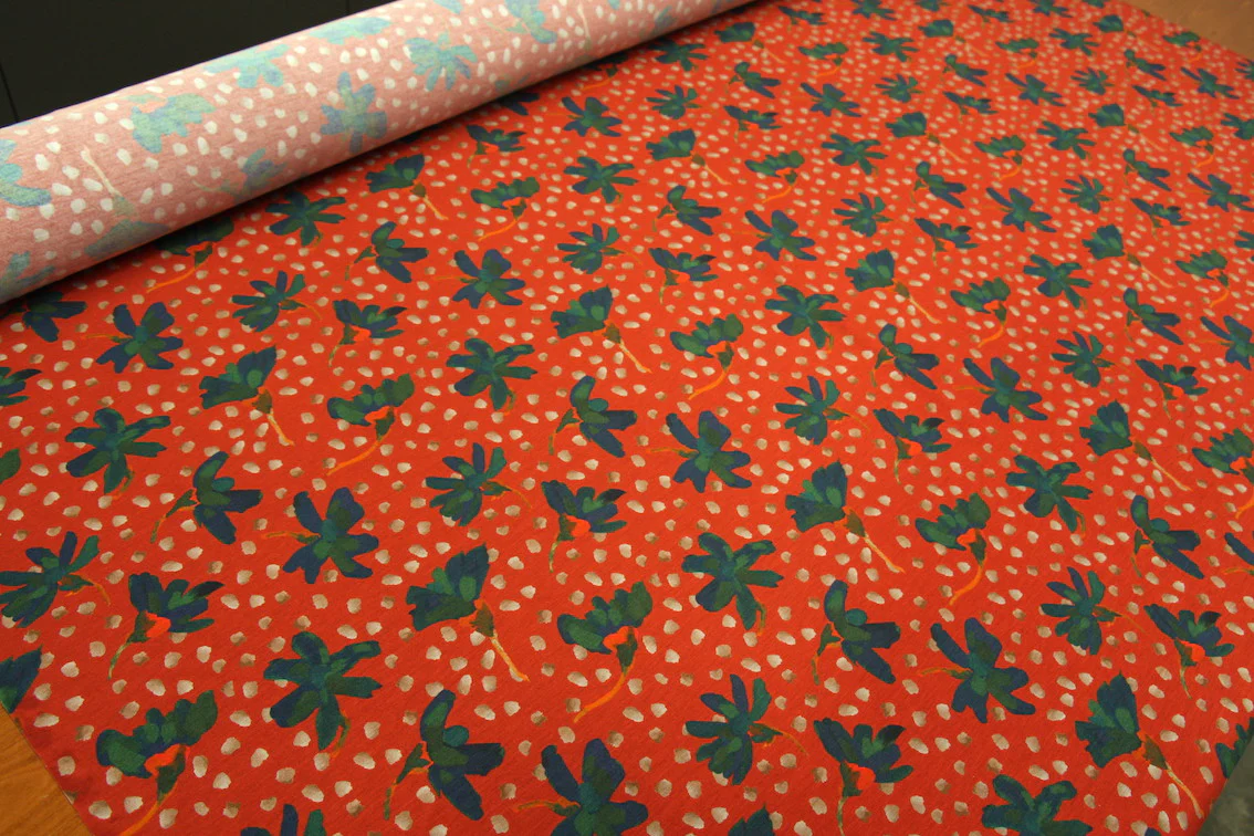 Sun Daisy Red - Liberty Mayfair Jersey - Image 4