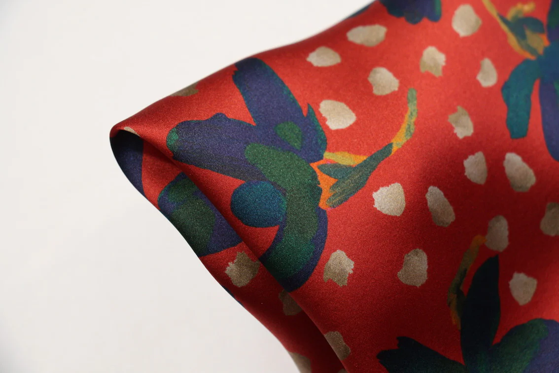 Sun Daisy Red - Liberty Silk Satin - Image 2