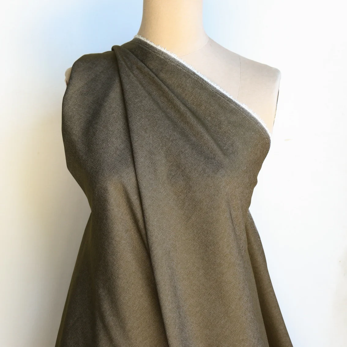 Suzu Denim Olive - Cotton Blend Denim - Image 4