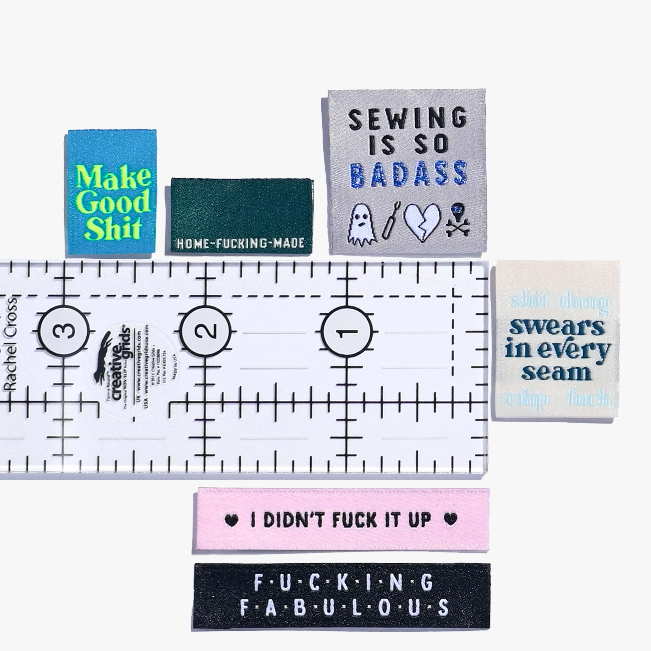 KATM Woven Labels  - Sweary Sewist #3 - assorted woven sewing labels 6 Pack - Image 8