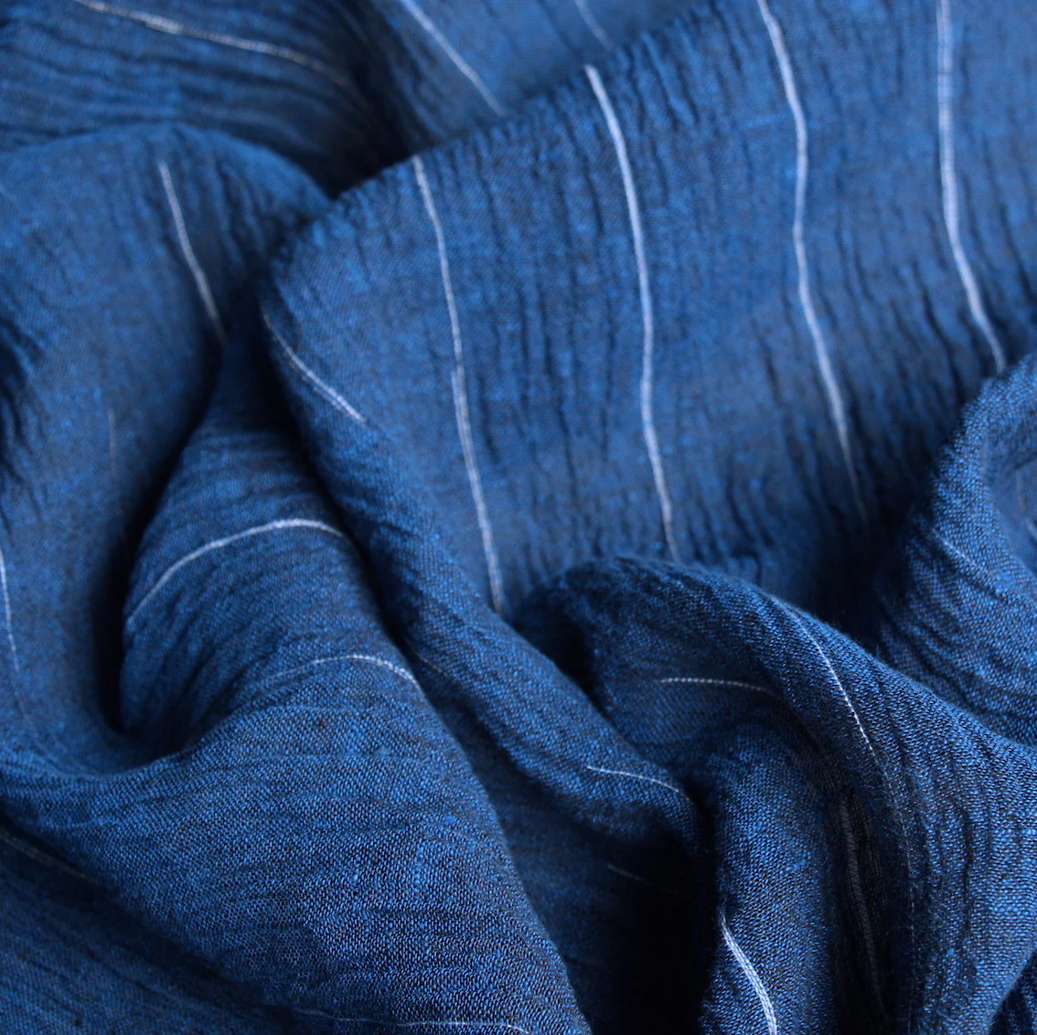 Symi Sapphire Crinkle Linen - Image 2