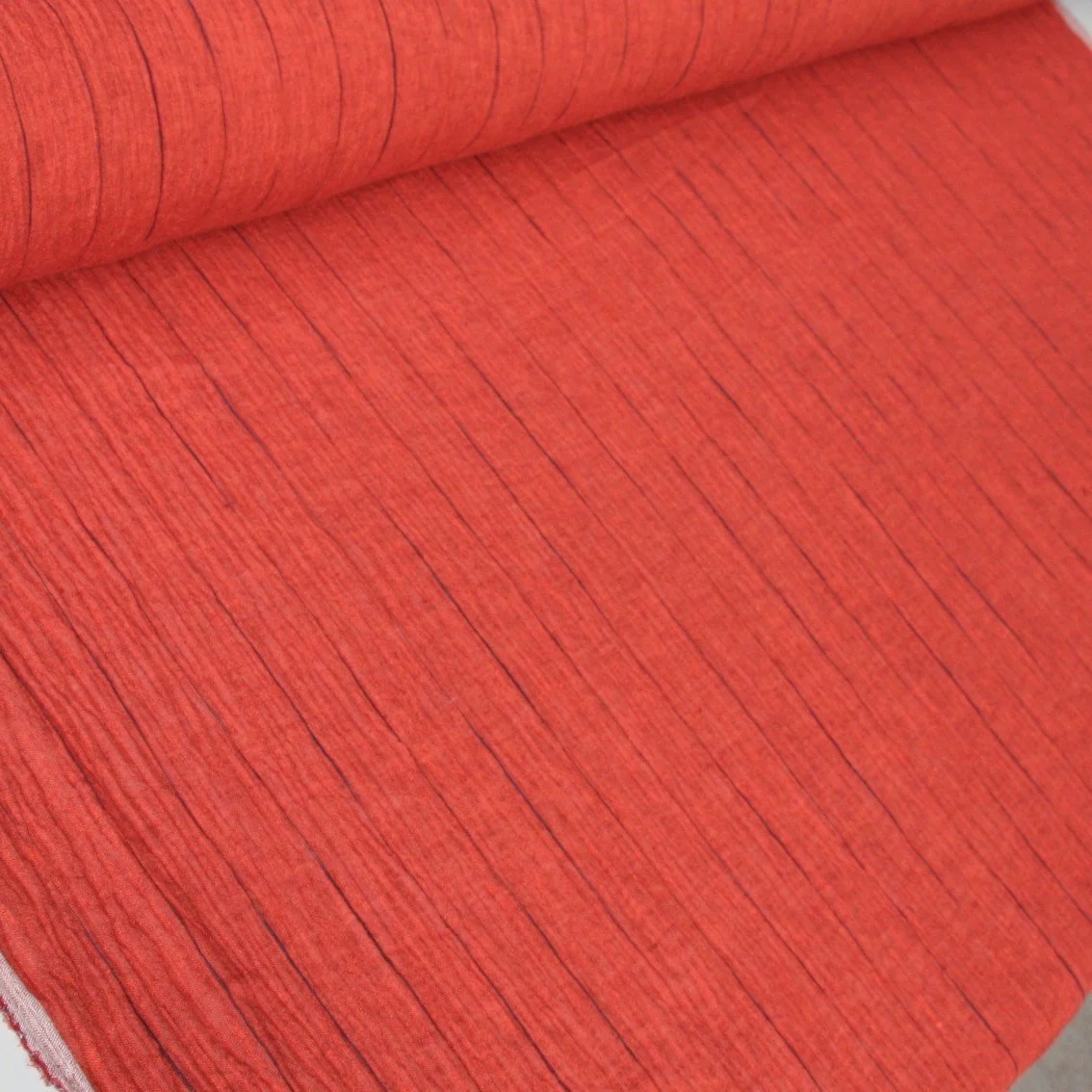 Symi Scarlet Crinkle Linen - Image 5