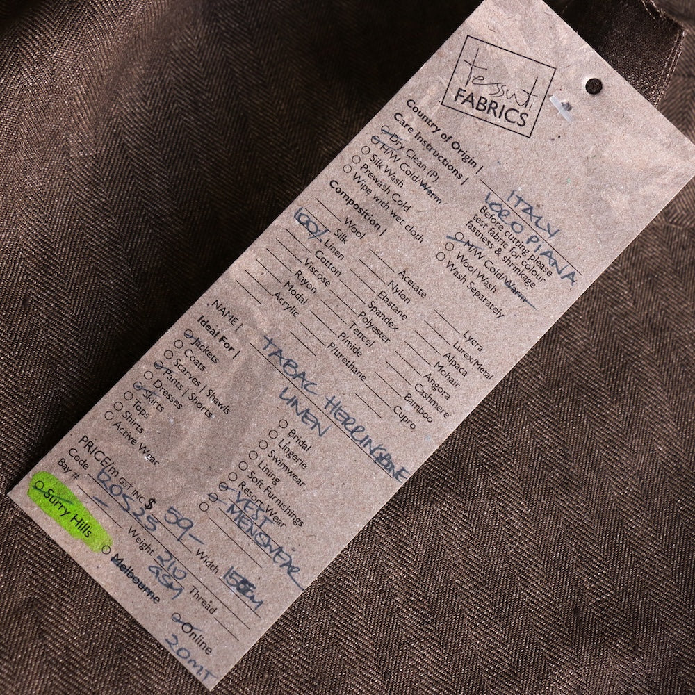 Tabac Herringbone Linen - Image 3
