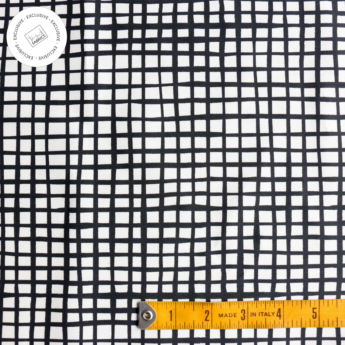 Tangled Check Black/White Cotton Poplin - Image 3