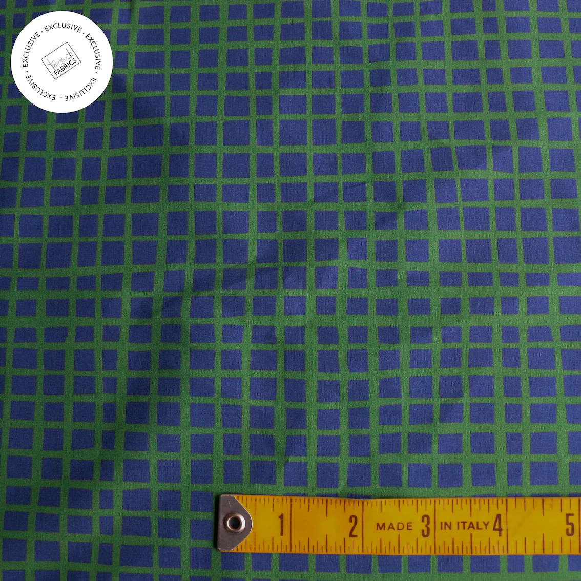 Tangled Check Blue/Green Cotton Poplin - Image 3