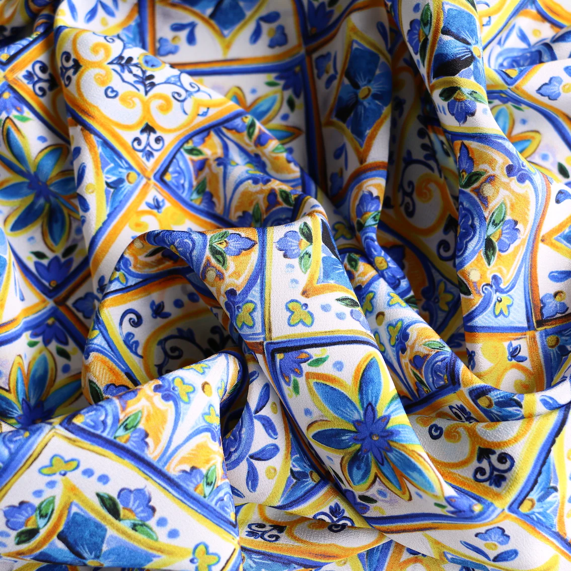 Taormina Tiles - Silk Crepe De Chine - Image 2