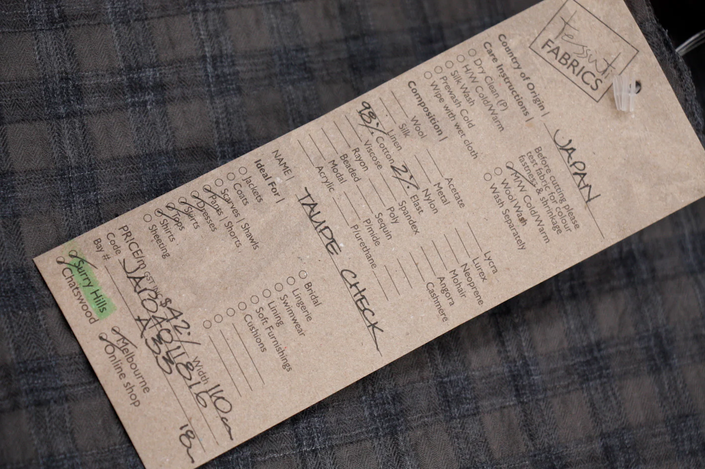 Taupe Check - Image 3