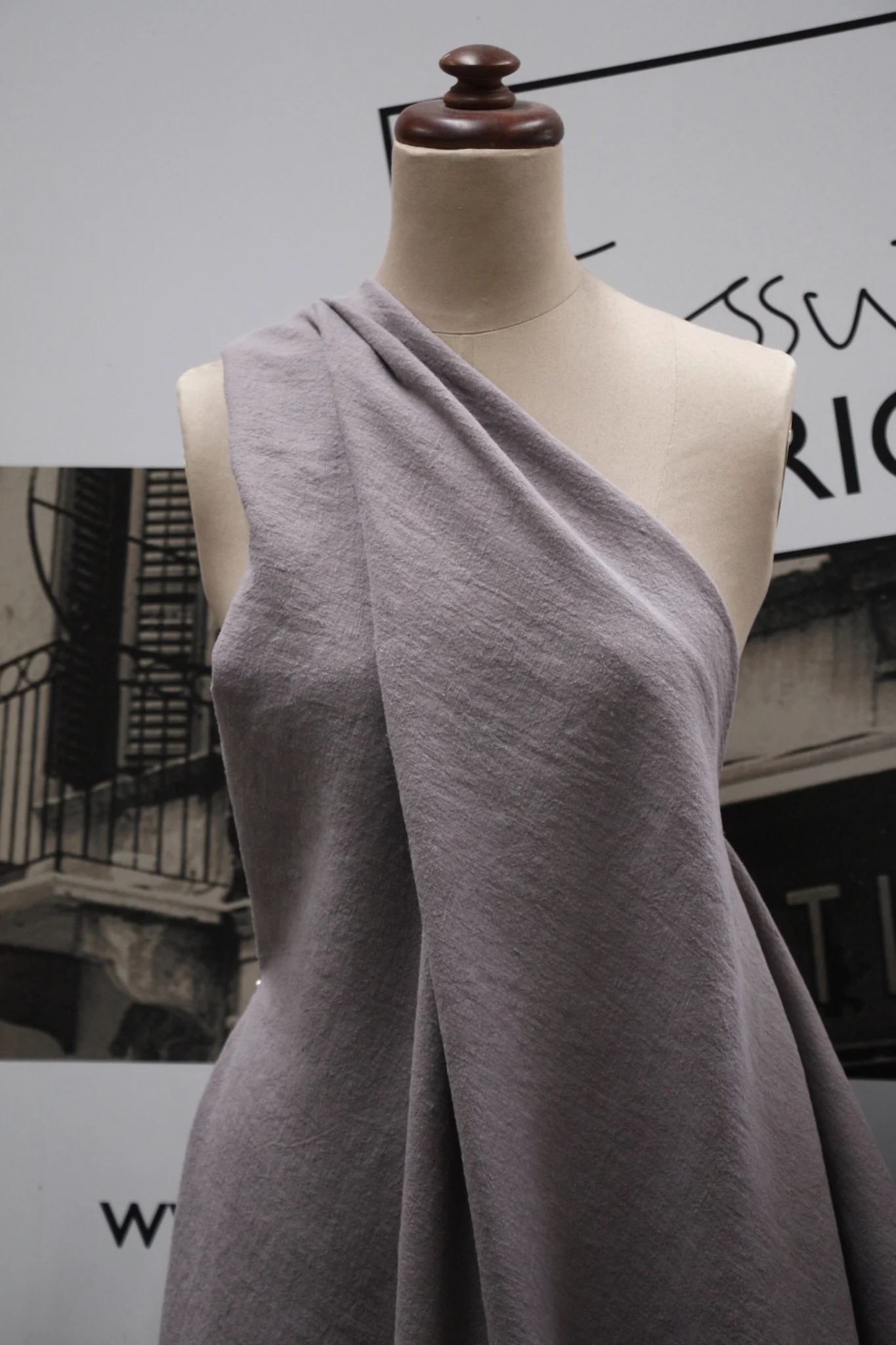 Taupe Pebble Wash Linen - Image 3