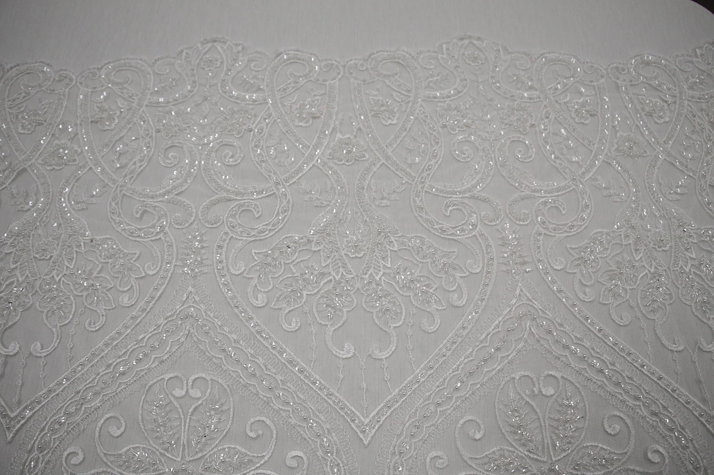 Tazia Ivory Beaded Tulle - Image 3