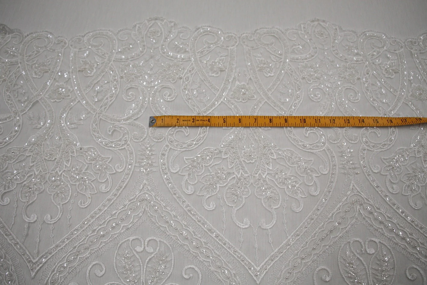 Tazia Ivory Beaded Tulle - Image 4