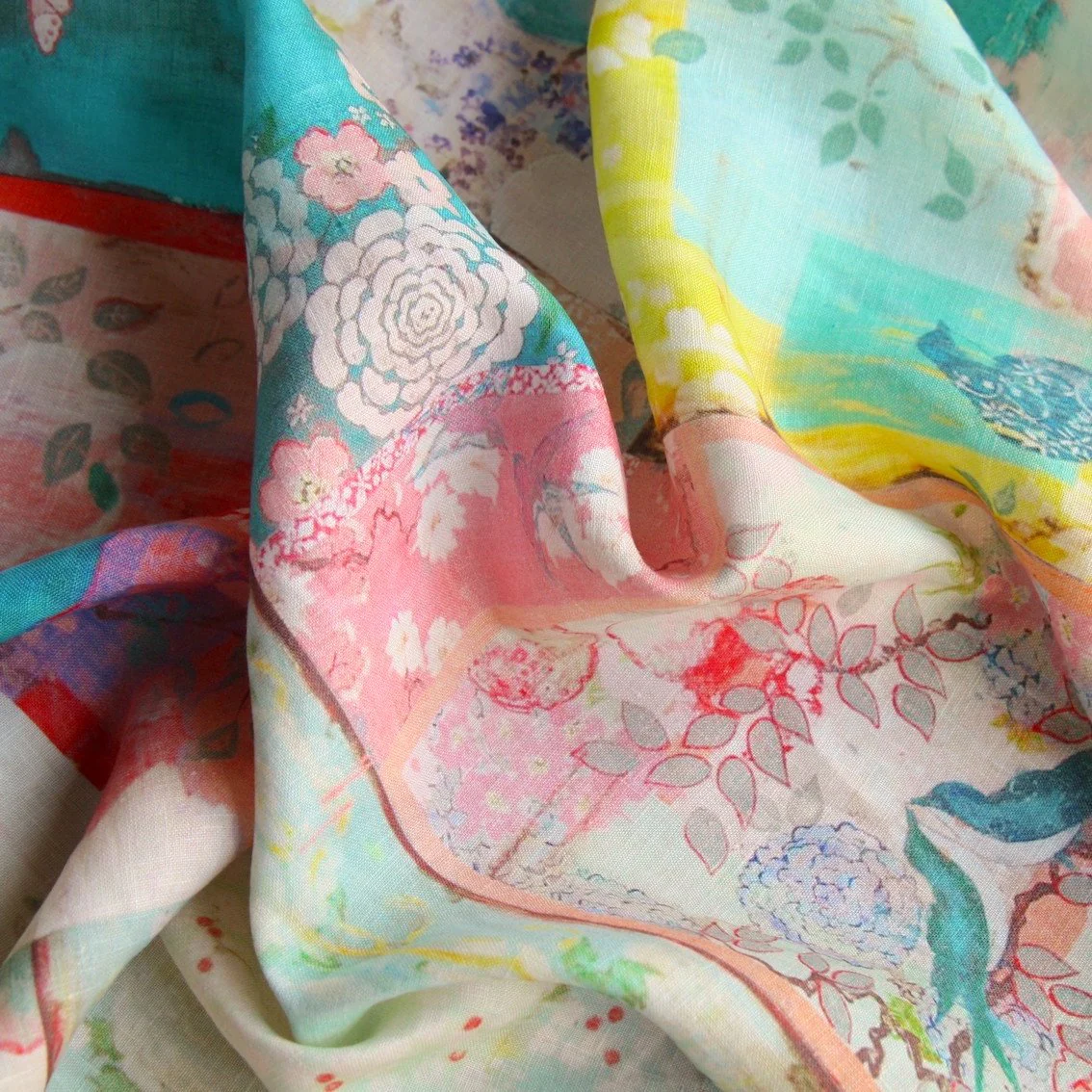 Tea Garden Washed Printed Linen - Image 2