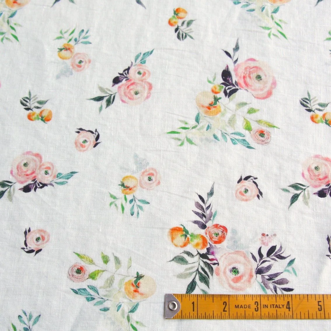 Tea Rose Afternoon Washed Printed Linen - Image 3