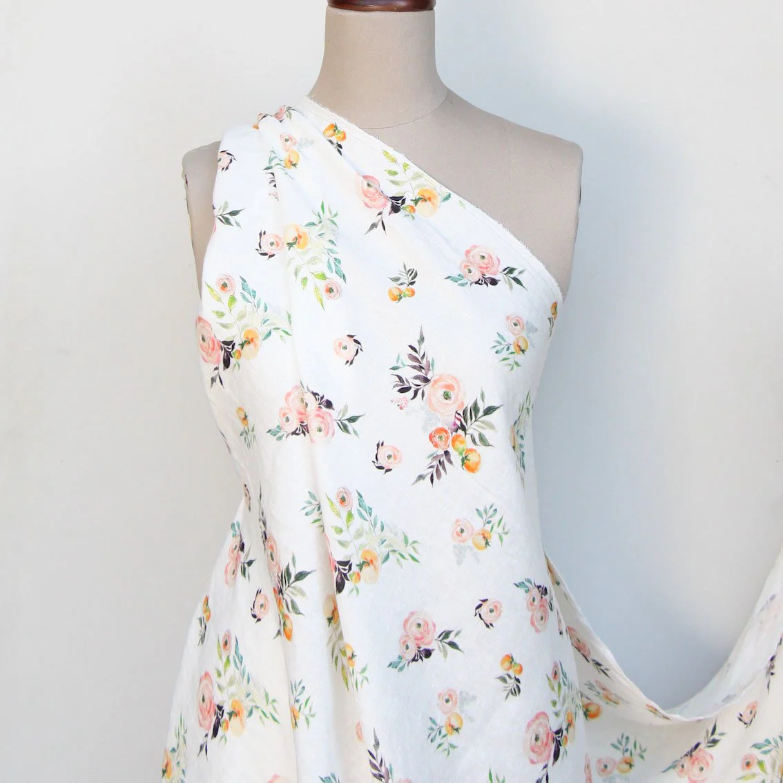 Tea Rose Afternoon Washed Printed Linen - Image 4