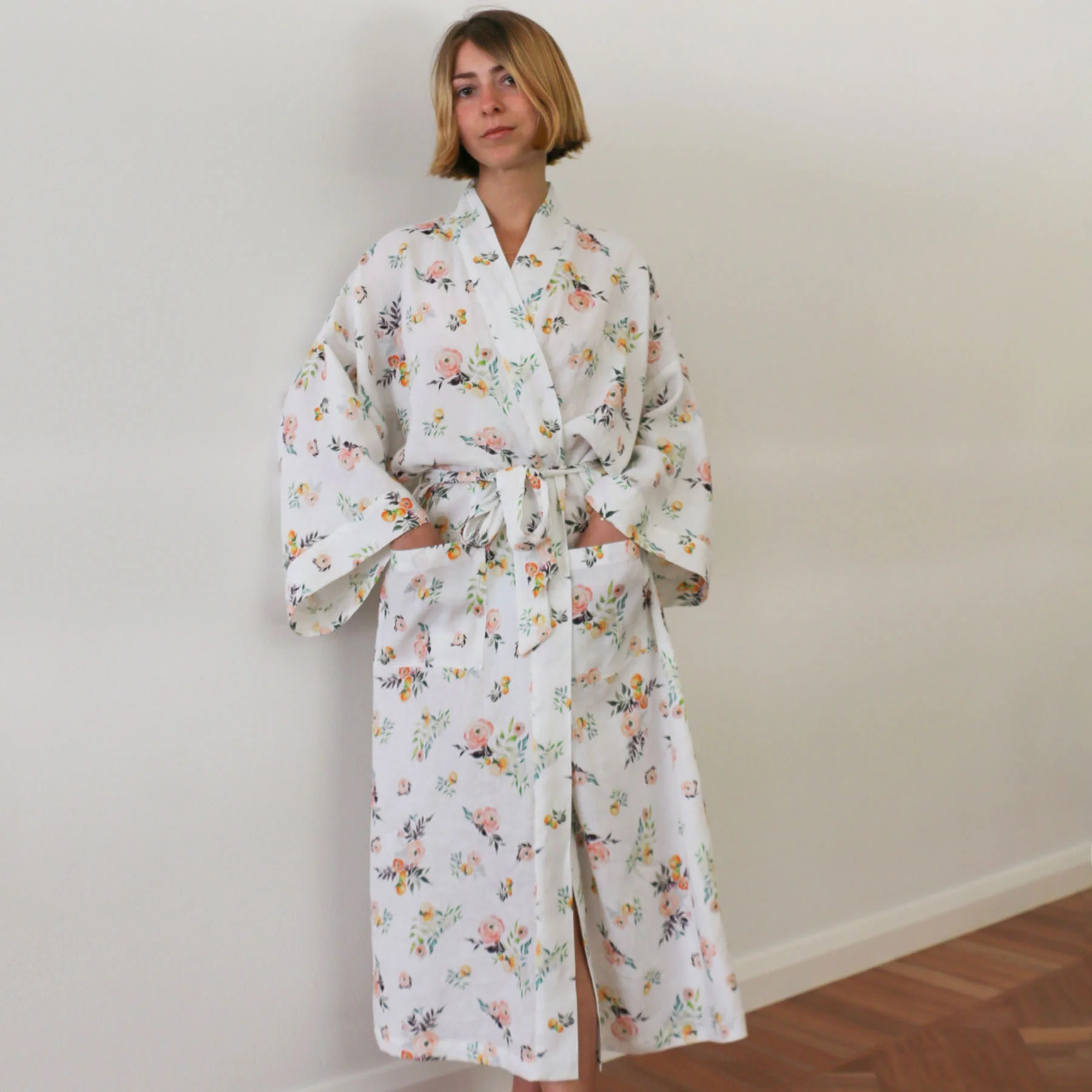 Tea Rose Afternoon Washed Printed Linen - Image 5