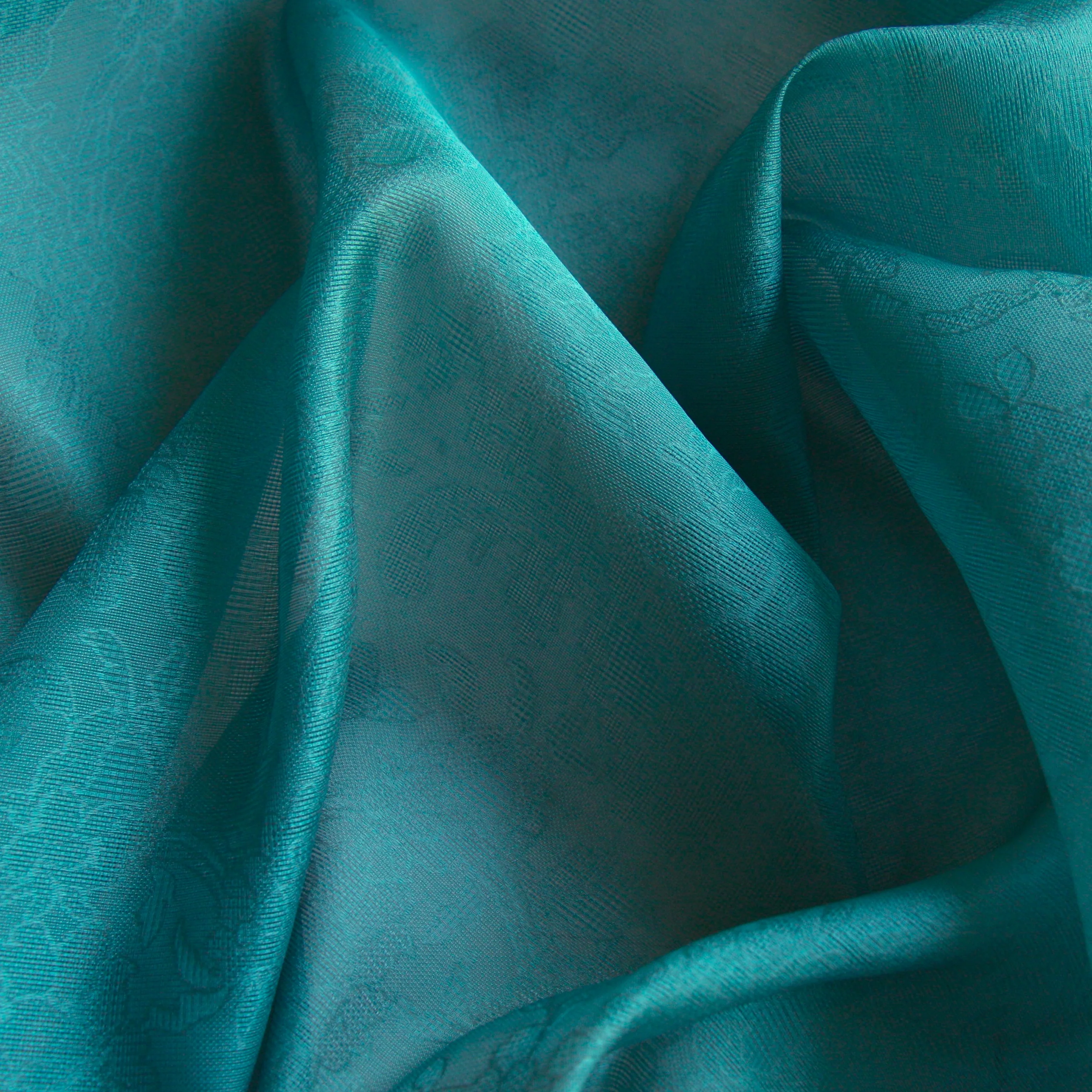 Teal Jacquard Organza - Image 2