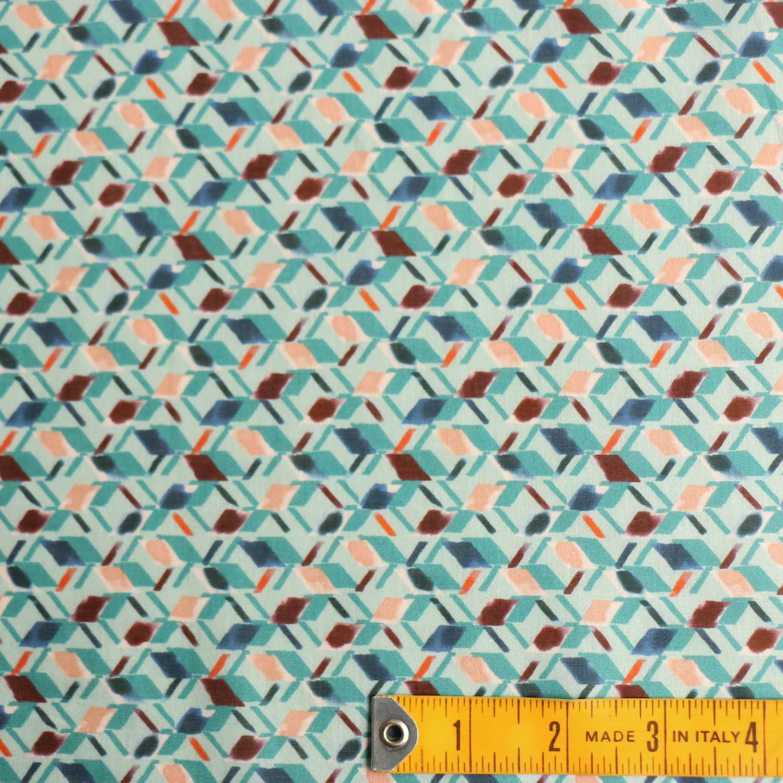 Teal Tiles Cotton Voile - Image 3
