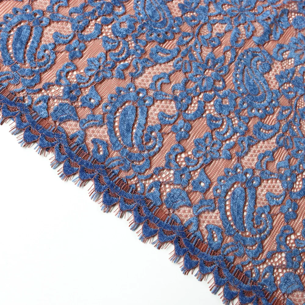 Henna/Wedgewood Blue Scalloped Trim - sold 1.40m lengths - Image 4