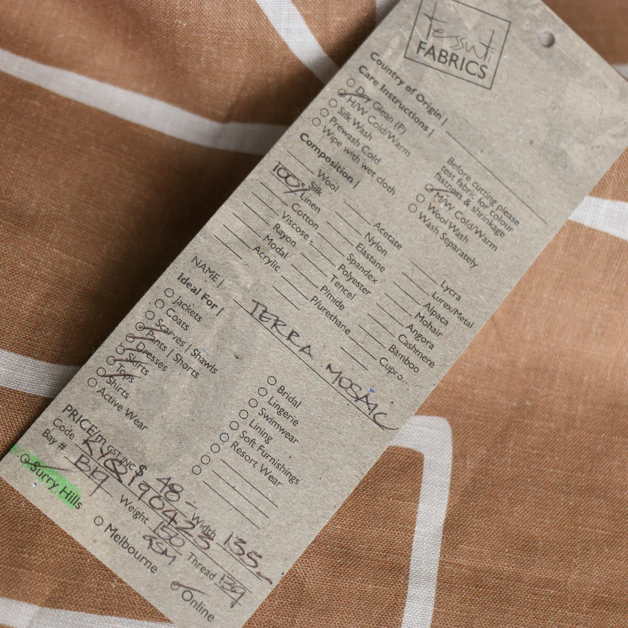 Terra Mosaic Printed Linen - Image 5