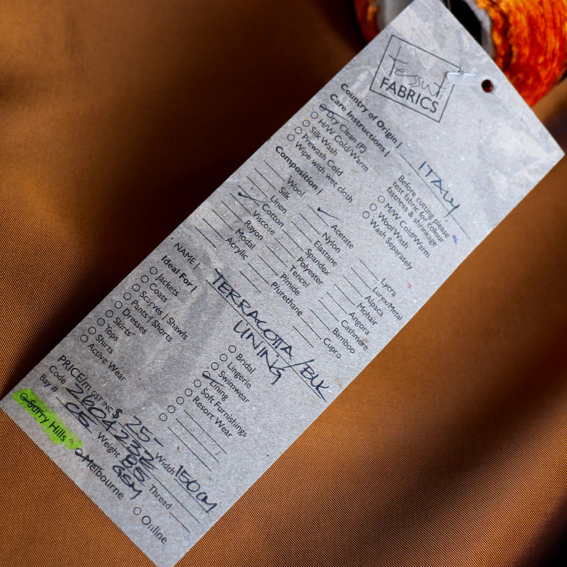 Terracotta/Black Shot - Fancy Lining - Image 3