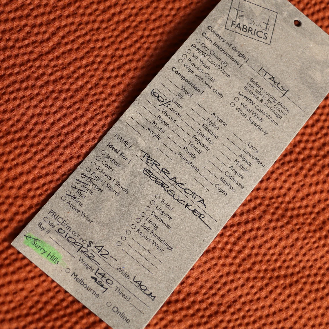 Vogue Terracotta Seersucker - Image 3