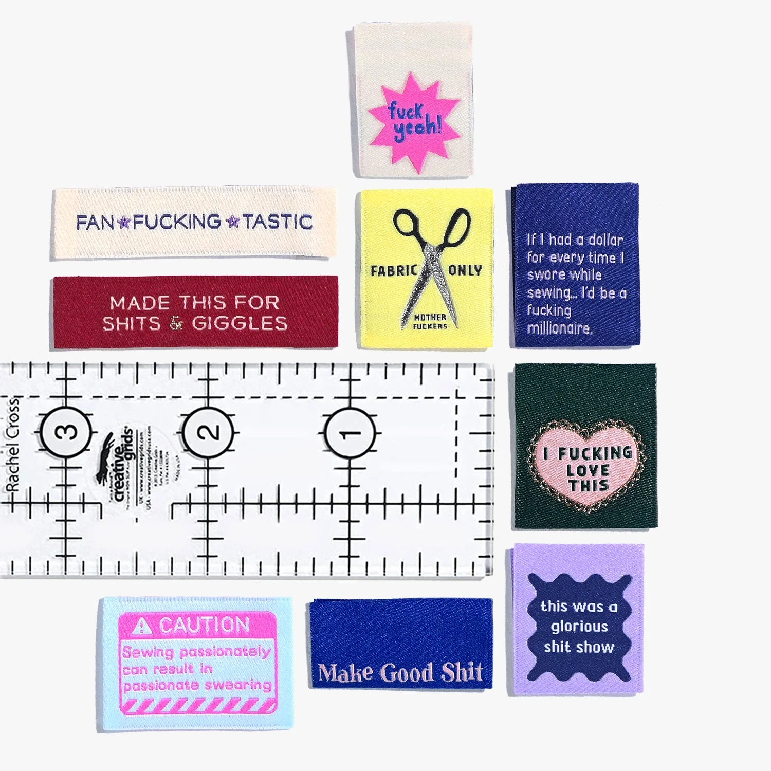 'The Sweary Sewist #4' - Assorted woven sewing labels 9 Pack - Image 13