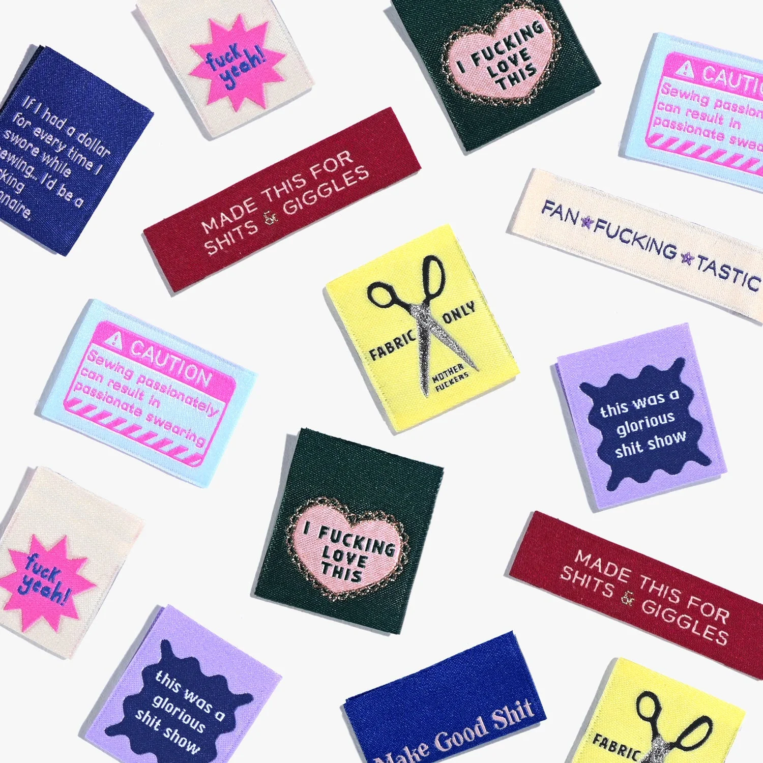 'The Sweary Sewist #4' - Assorted woven sewing labels 9 Pack - Image 2