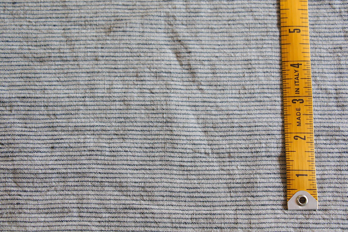 Thin Beige Stripe Washed Linen - Image 2