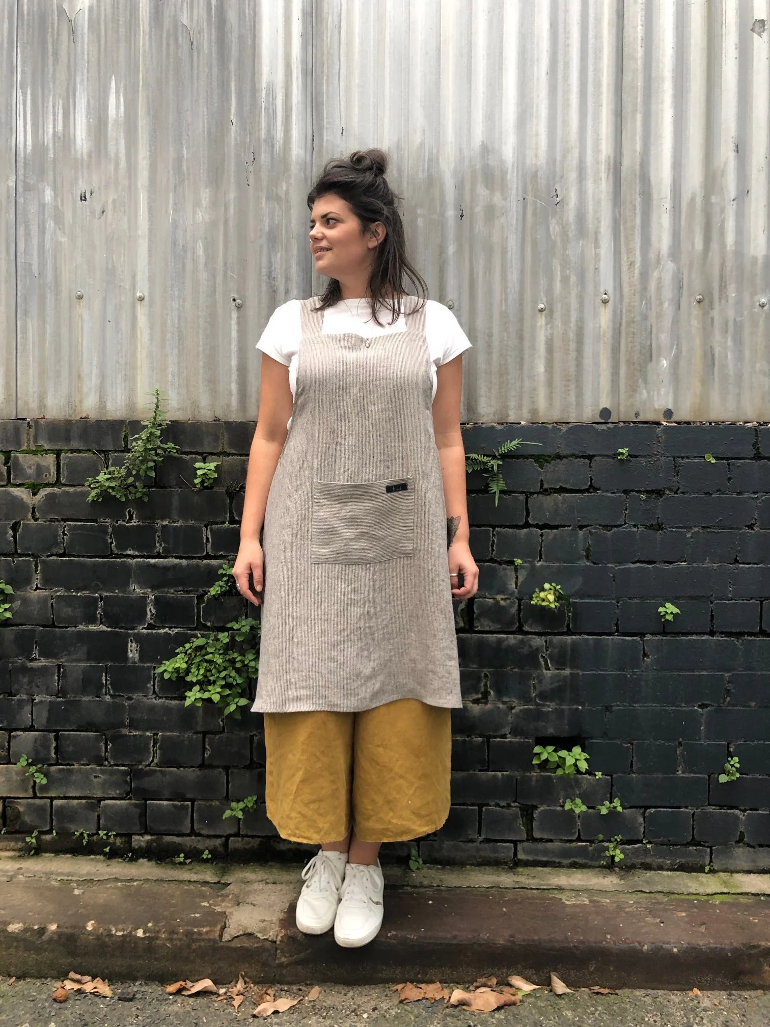Thin Beige Stripe Washed Linen - Image 7