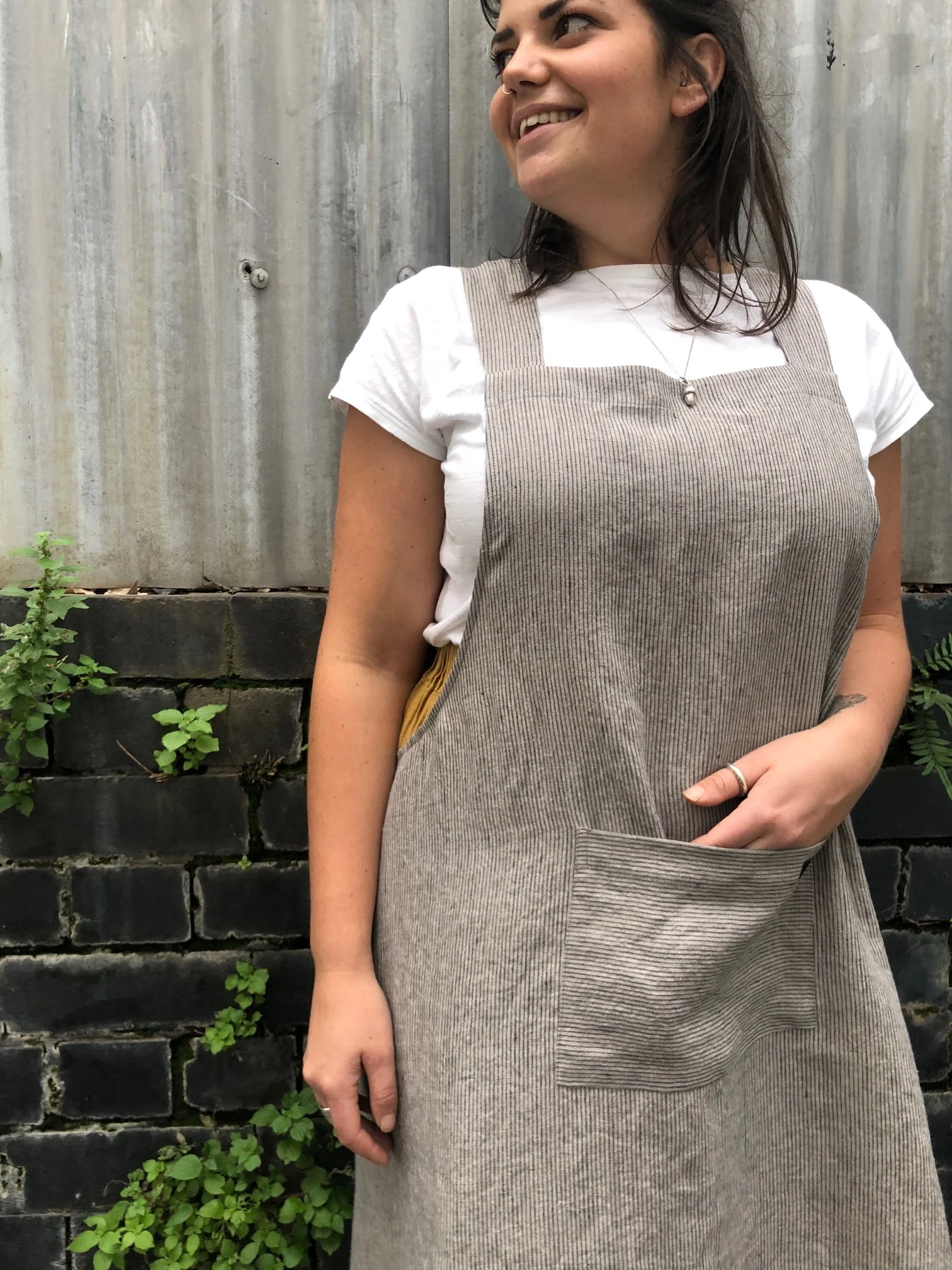 Thin Beige Stripe Washed Linen - Image 8