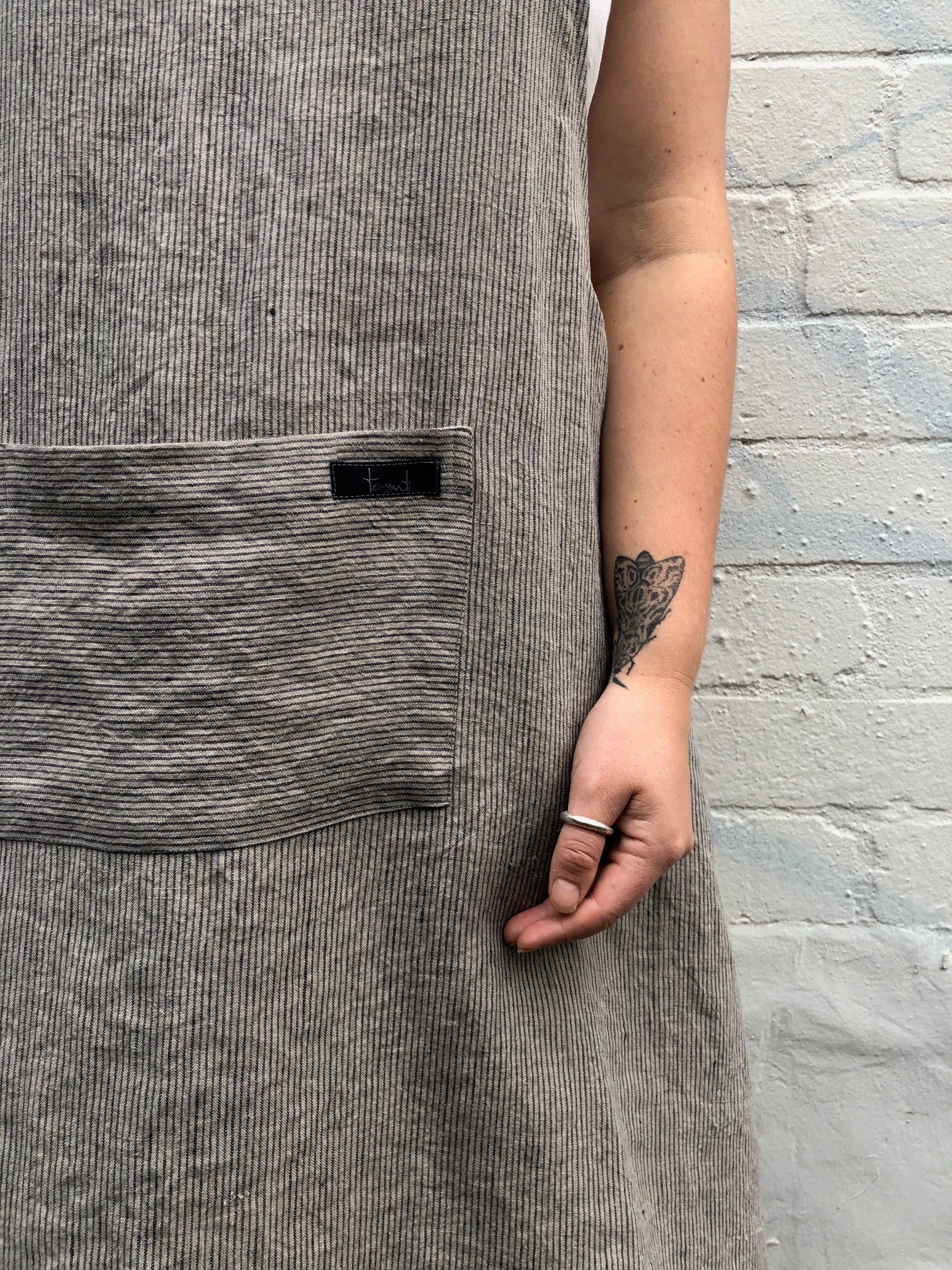 Thin Beige Stripe Washed Linen - Image 9