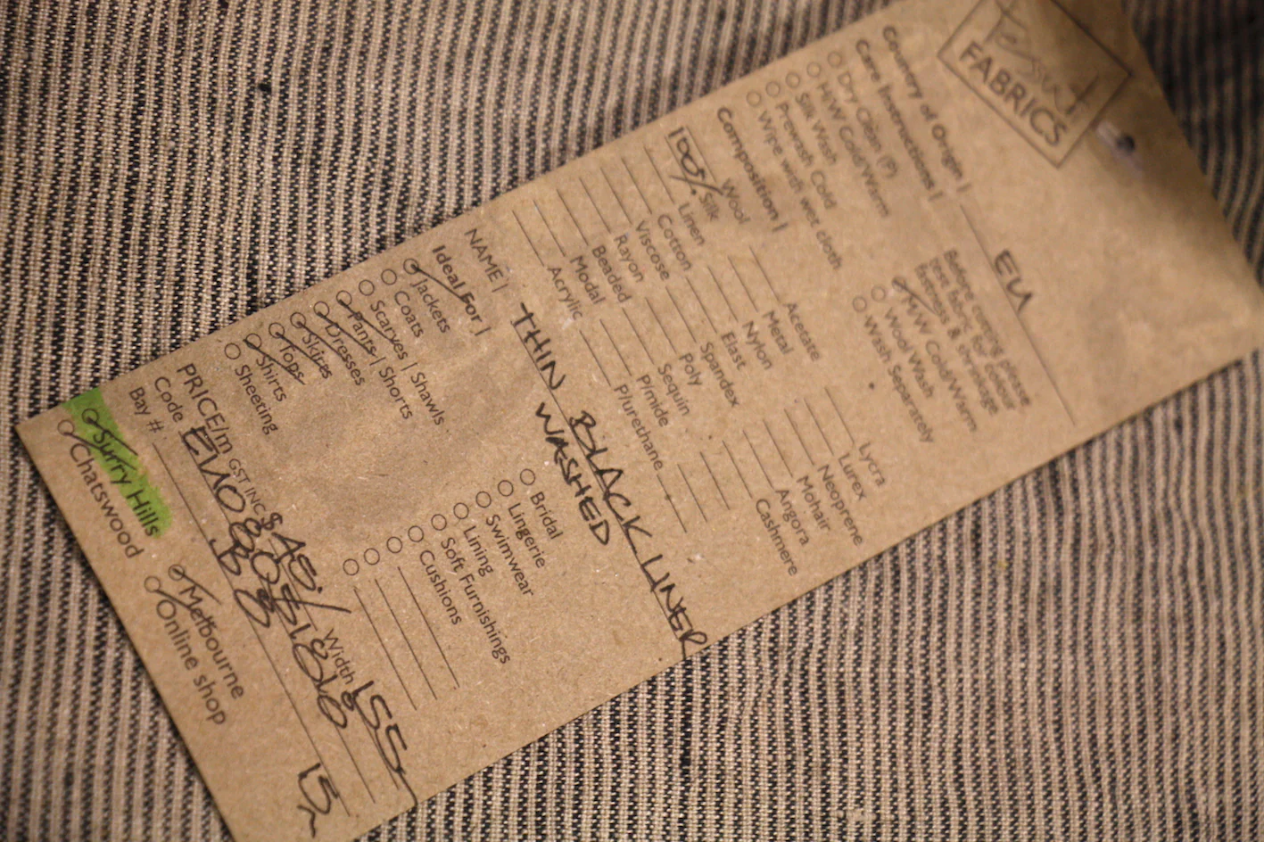 Thin Black Liner Washed Linen - Image 3