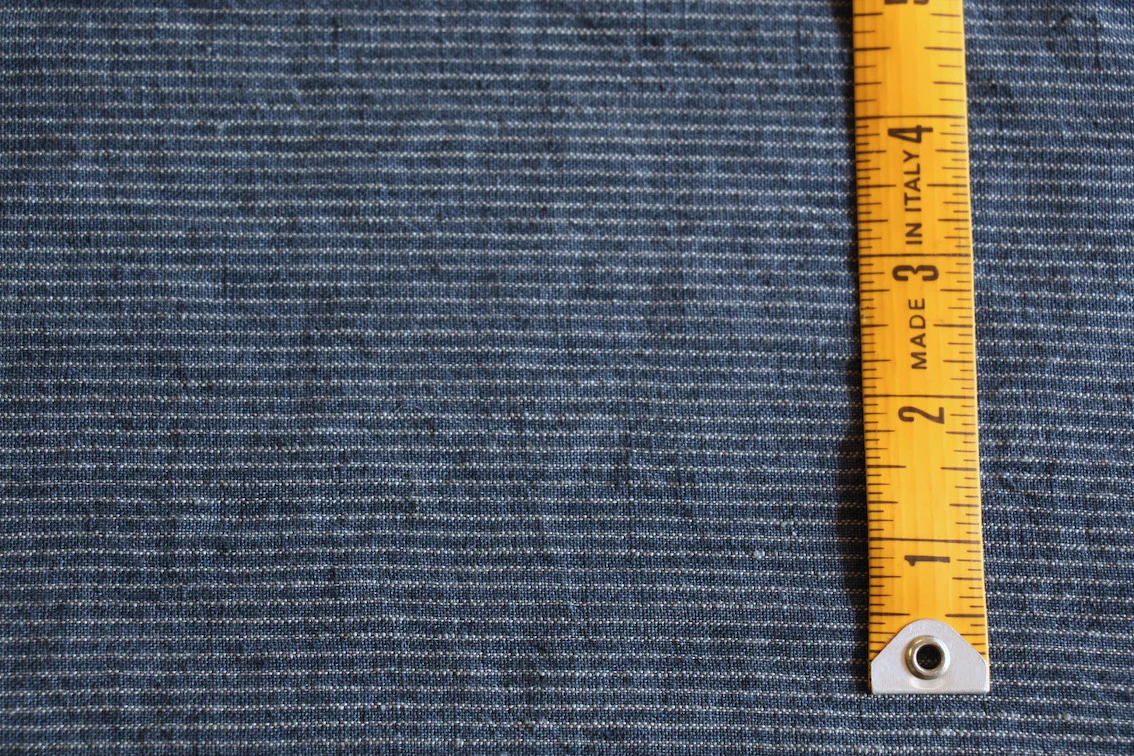 Thin Navy Stripe Washed Linen - Image 2