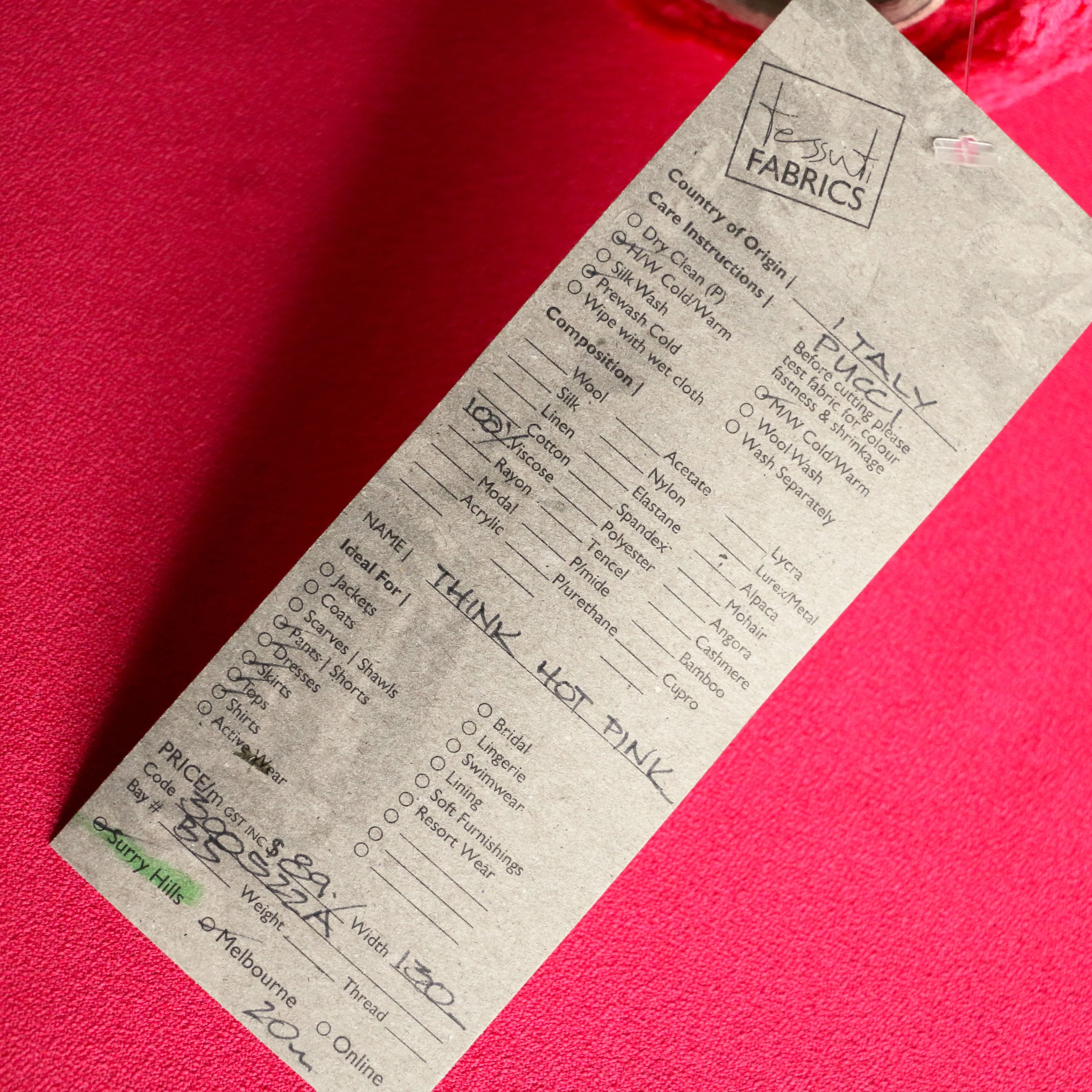Think Hot Pink Viscose Crepe - Image 3