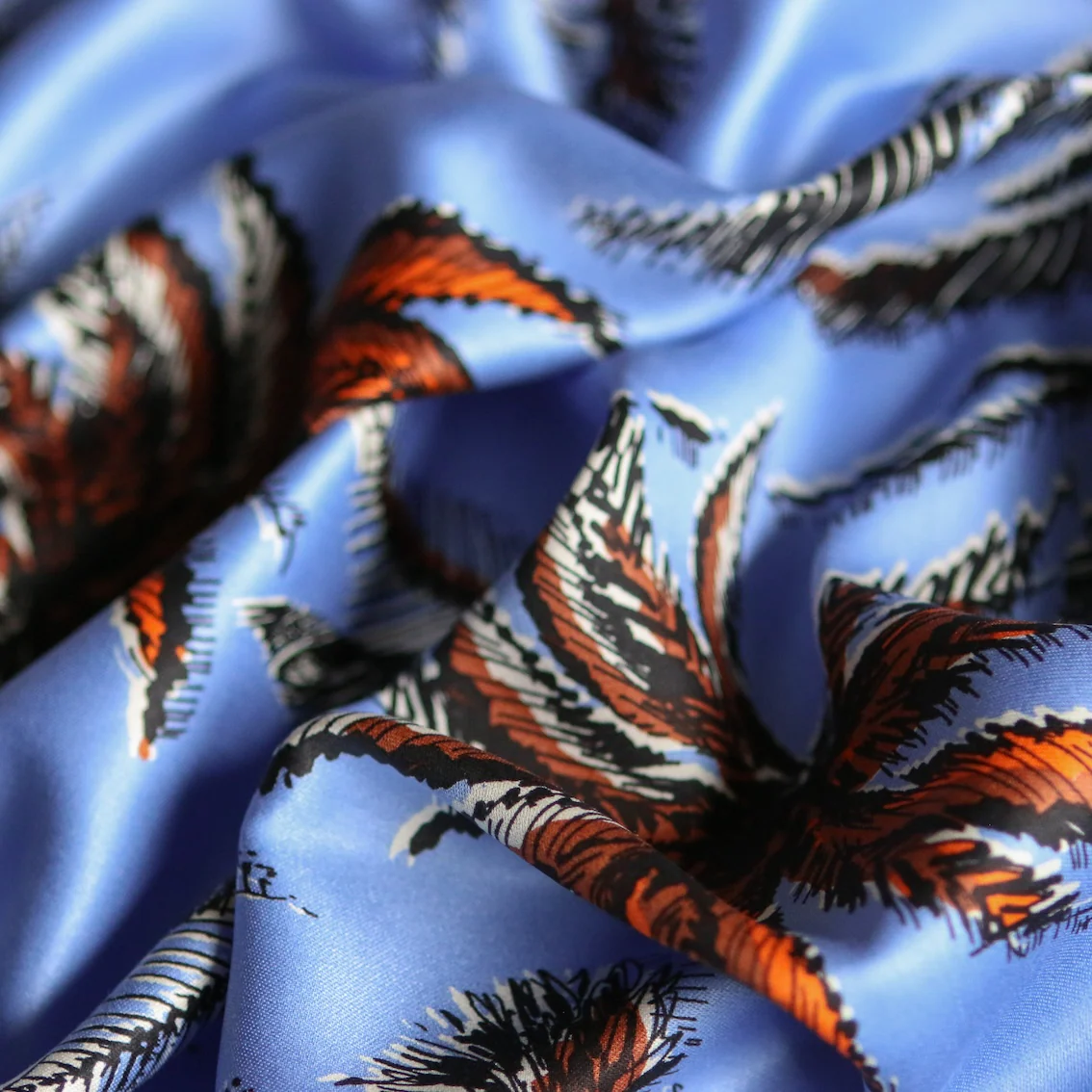 Tiki Blue Border Print Viscose - Image 2