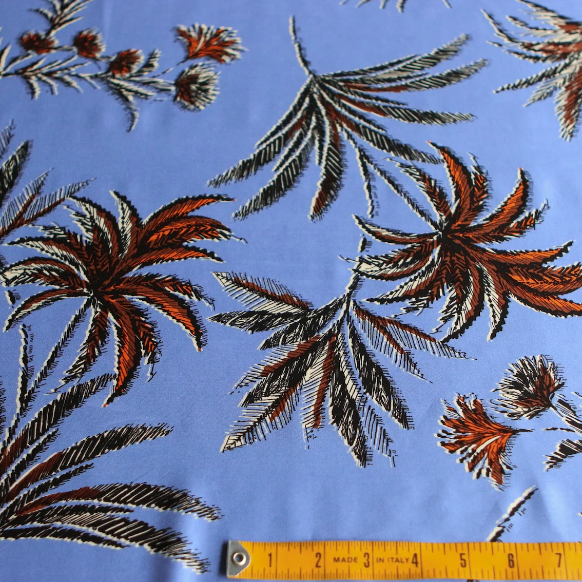 Tiki Blue Border Print Viscose - Image 3