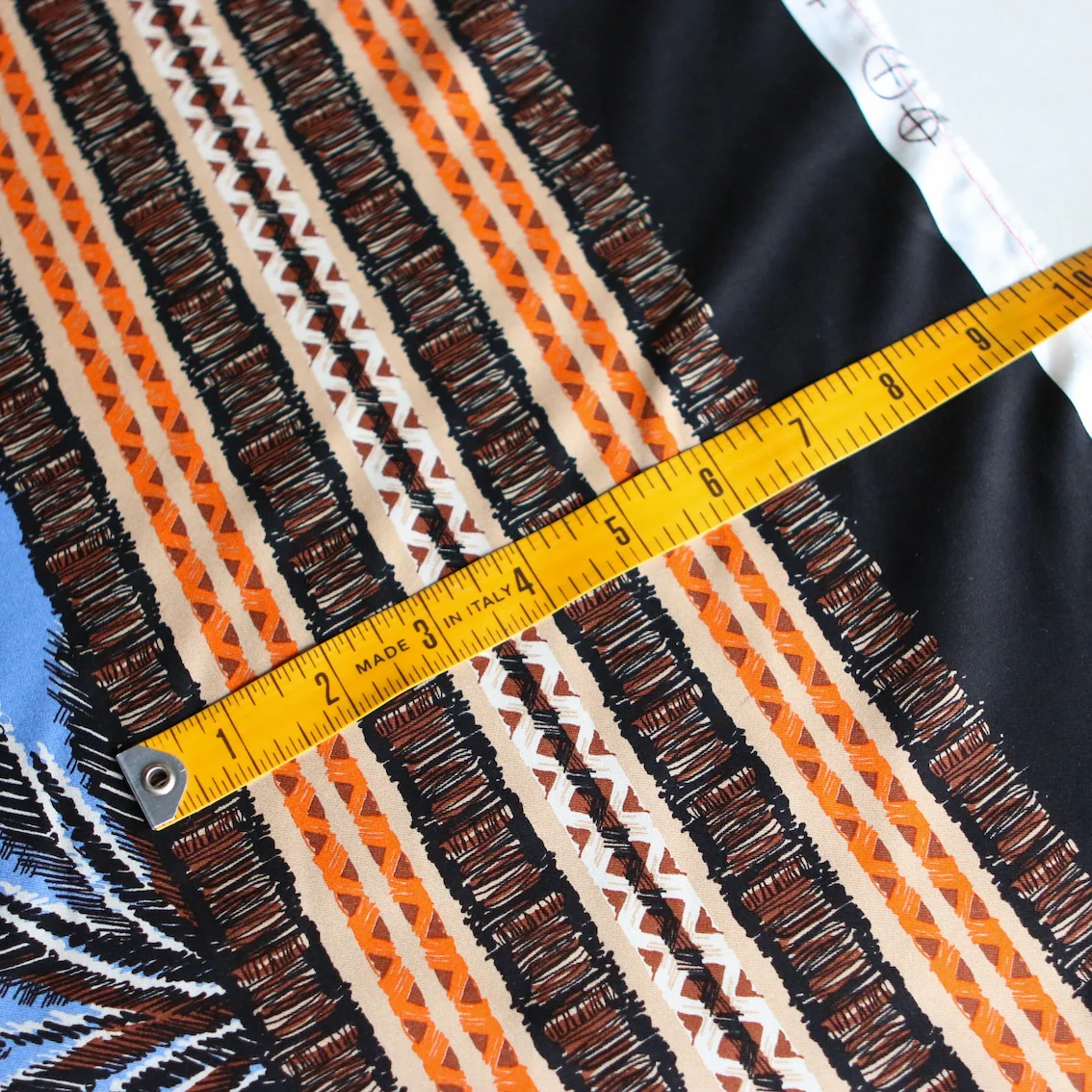 Tiki Blue Border Print Viscose - Image 5