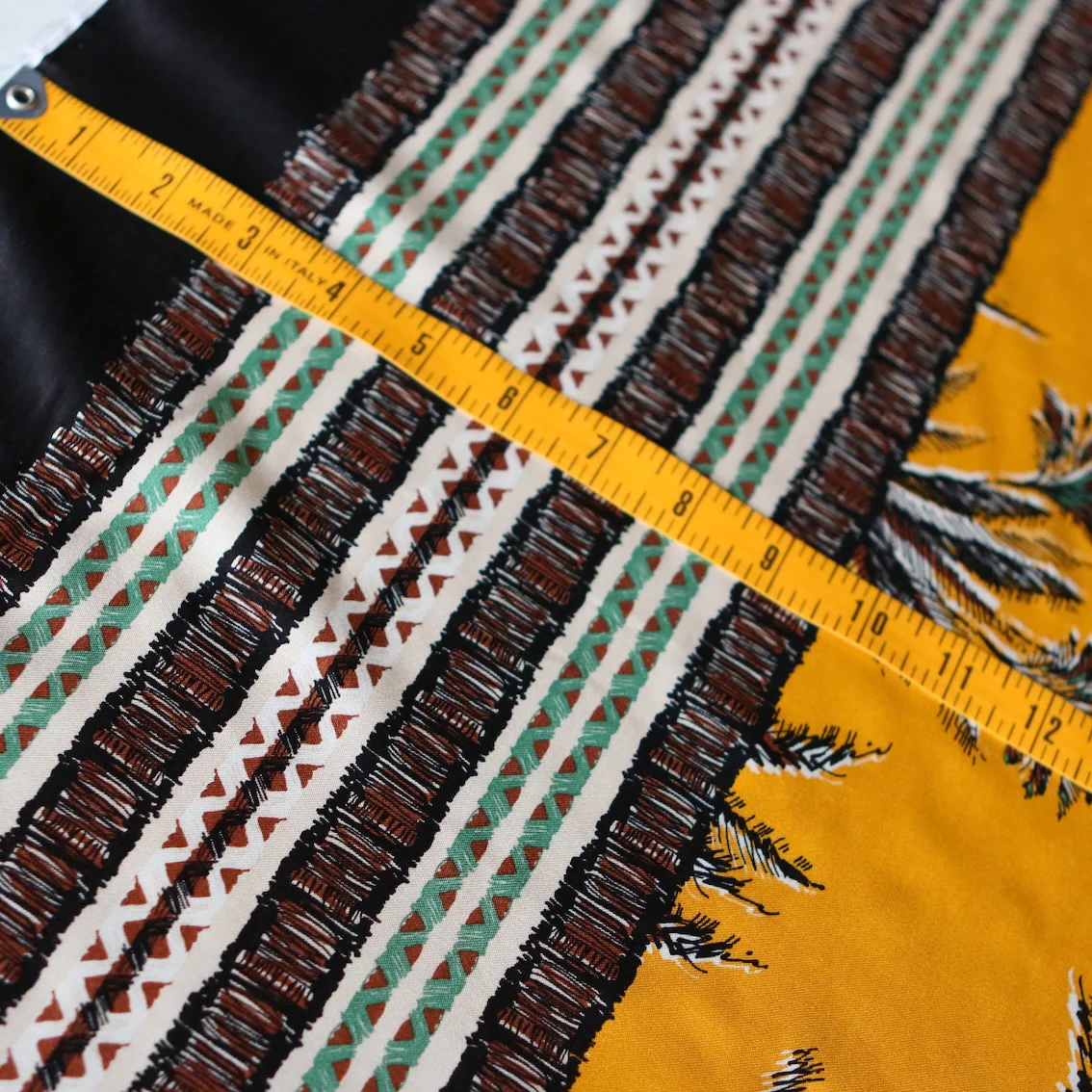 Tiki Yellow Border Print Viscose - Image 5