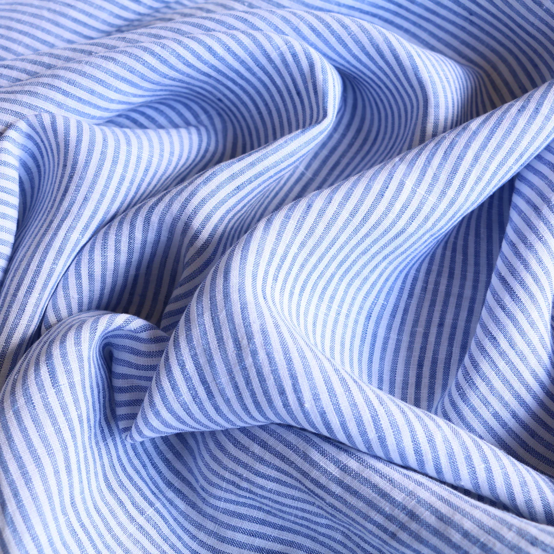 Tinos Island Stripe Washed Linen - Image 2