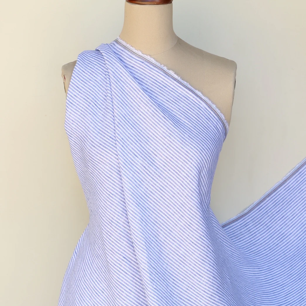 Tinos Island Stripe Washed Linen - Image 5